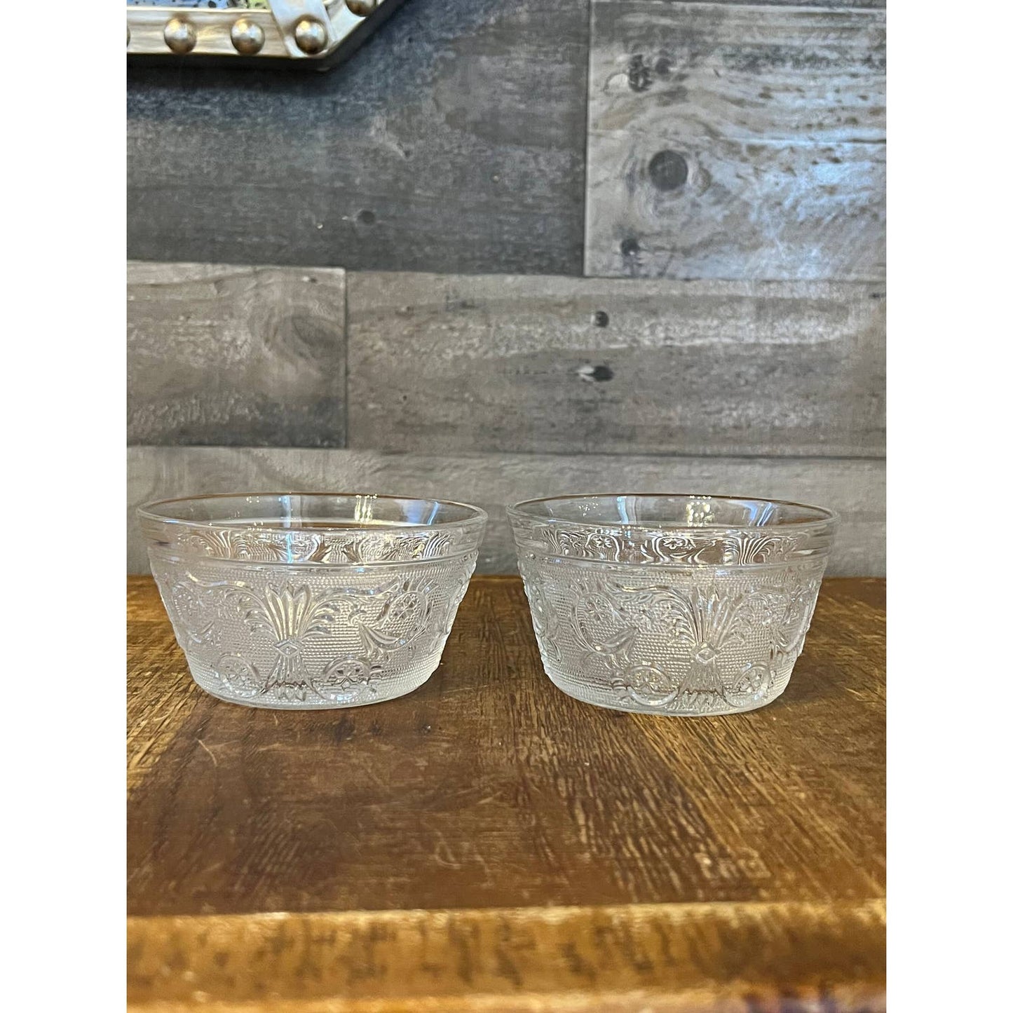 2 Duncan & Miller sandwich clear stem 41 pattern finger bowls - condiment bowls - ring dish - trinket dish - entryway dish - key dish