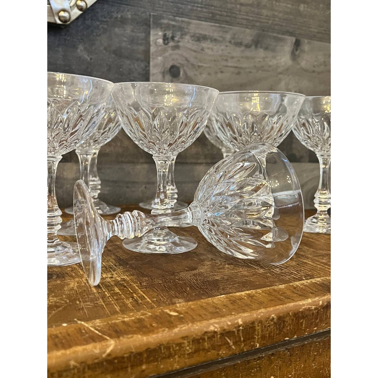15 Fostoria Kimberly pattern crystal longstem glasses