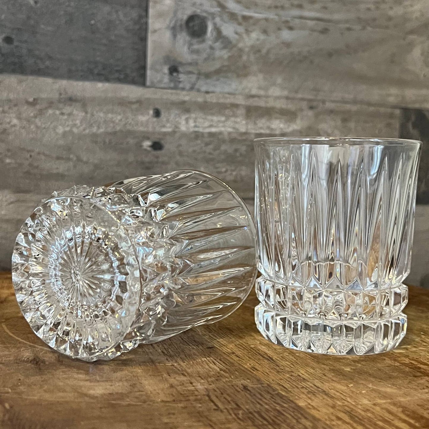 Fostoria Heritage Clear Double Old Fashioned Rocks Glasses - Pair