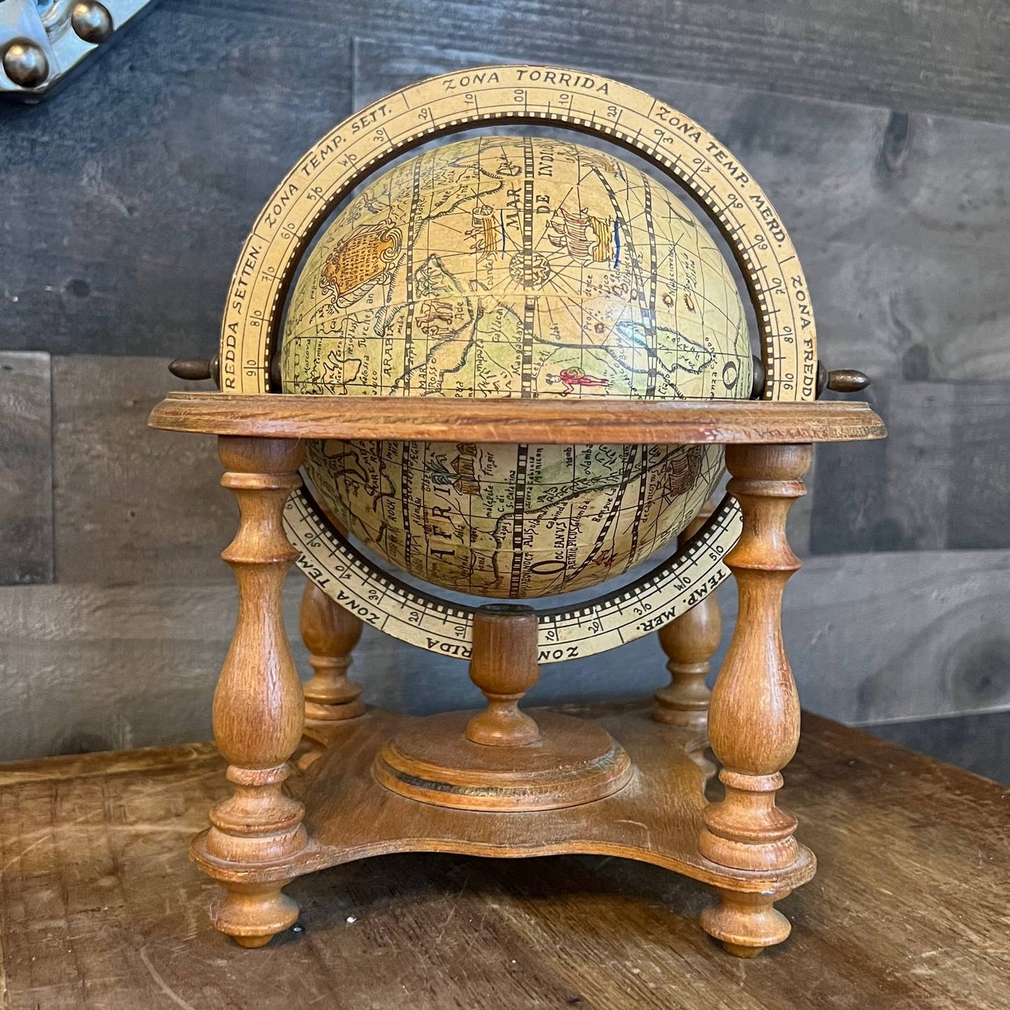 Small vintage Olde World Globe - made in Italy