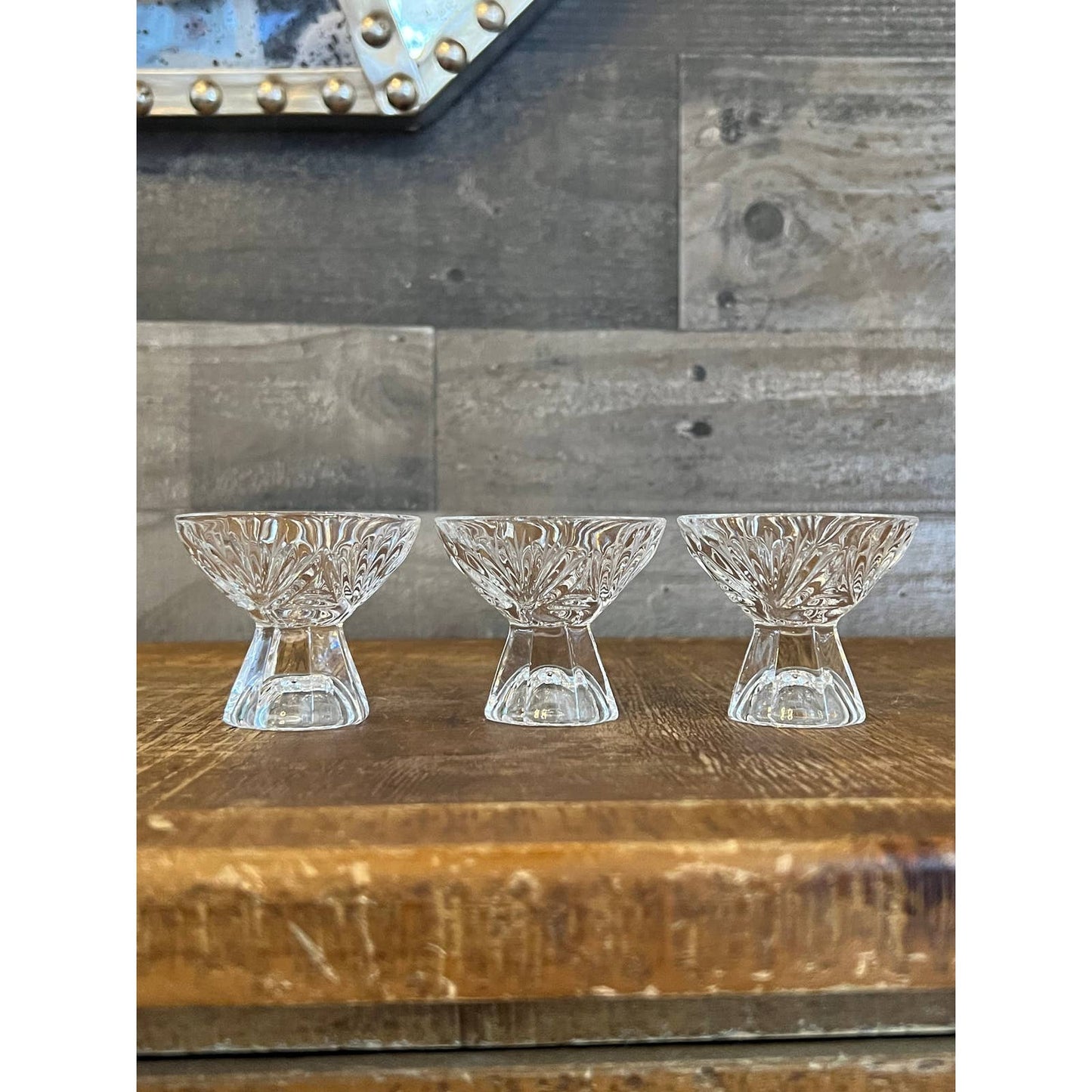 Vintage crystal petite salt pinches - 3 salt cellars