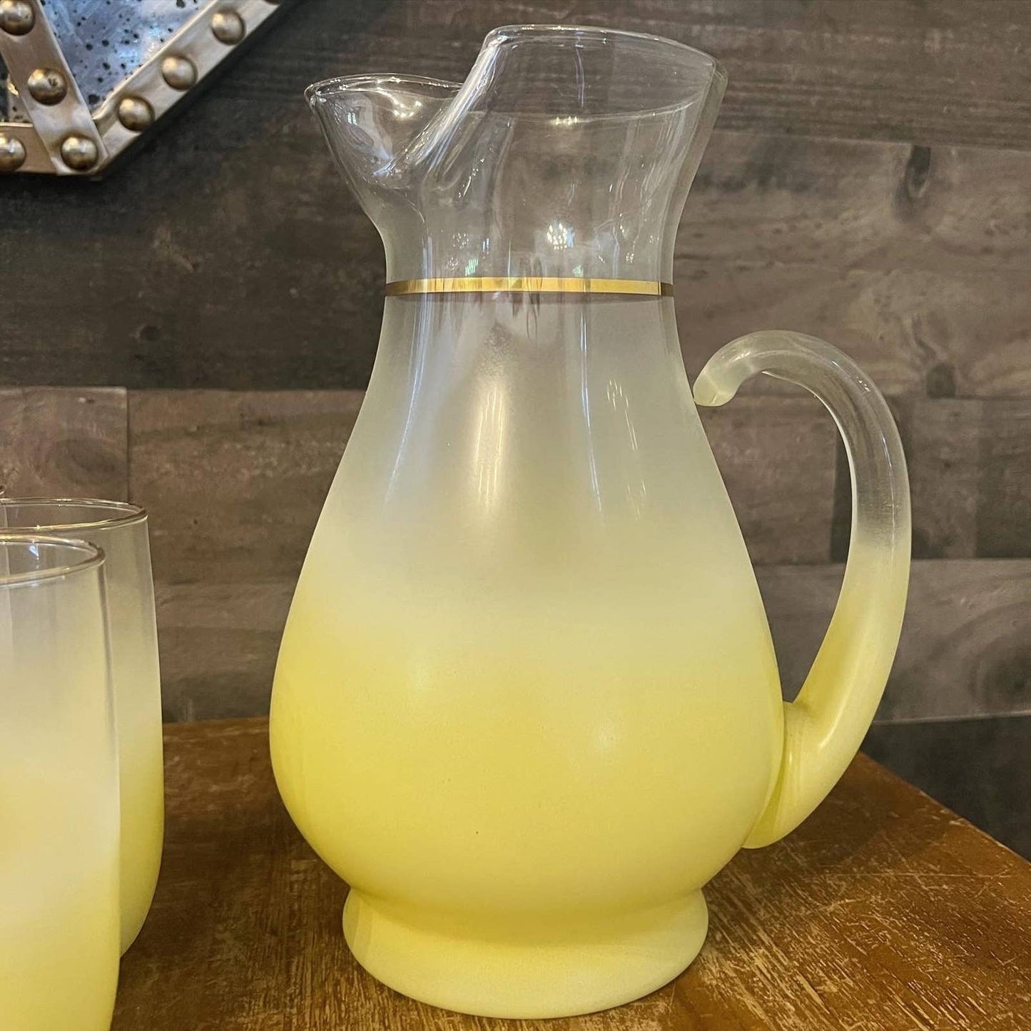 Vintage Blendo glass tumblers and pitcher - 5 glasses 1 pitcher