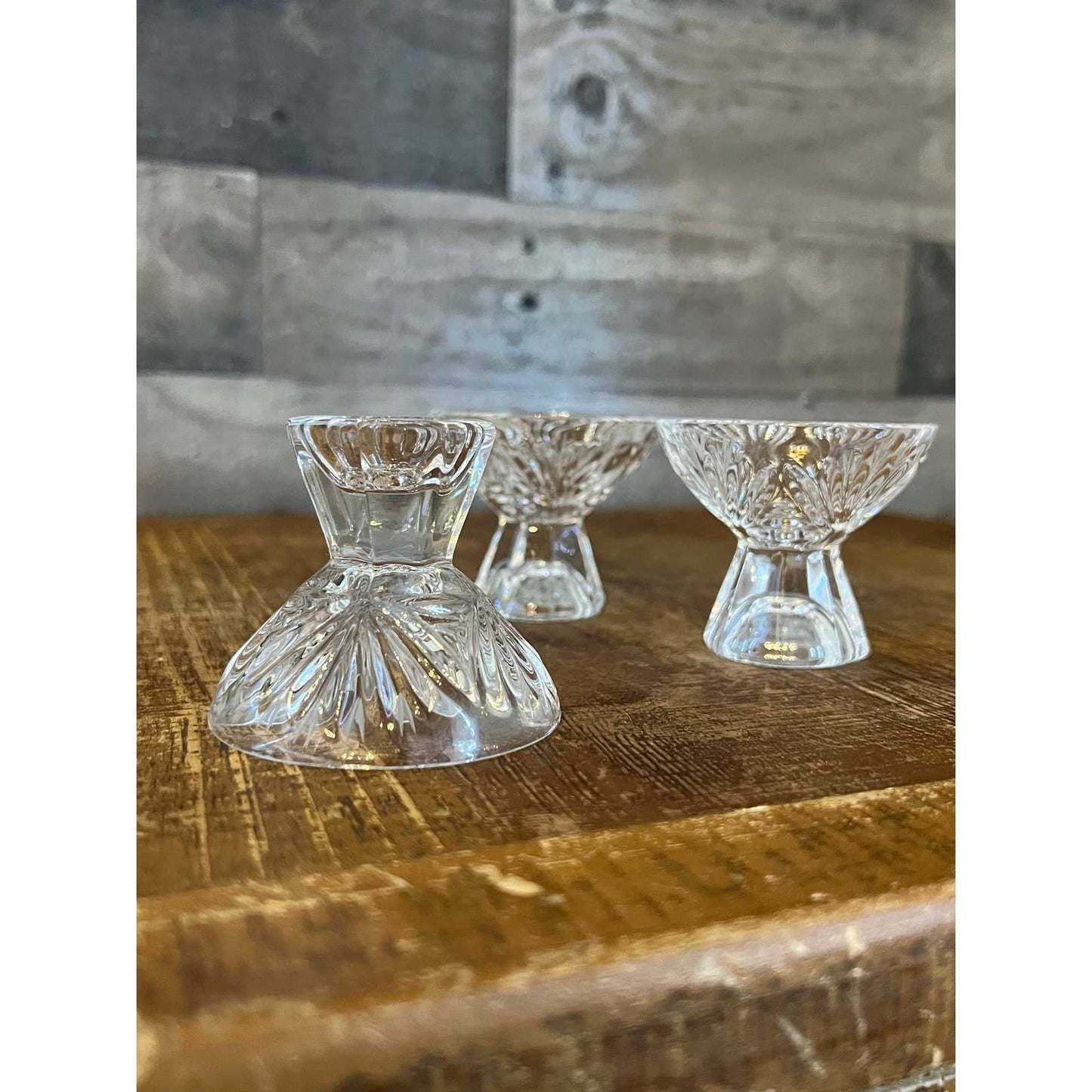 Vintage crystal petite salt pinches - 3 salt cellars
