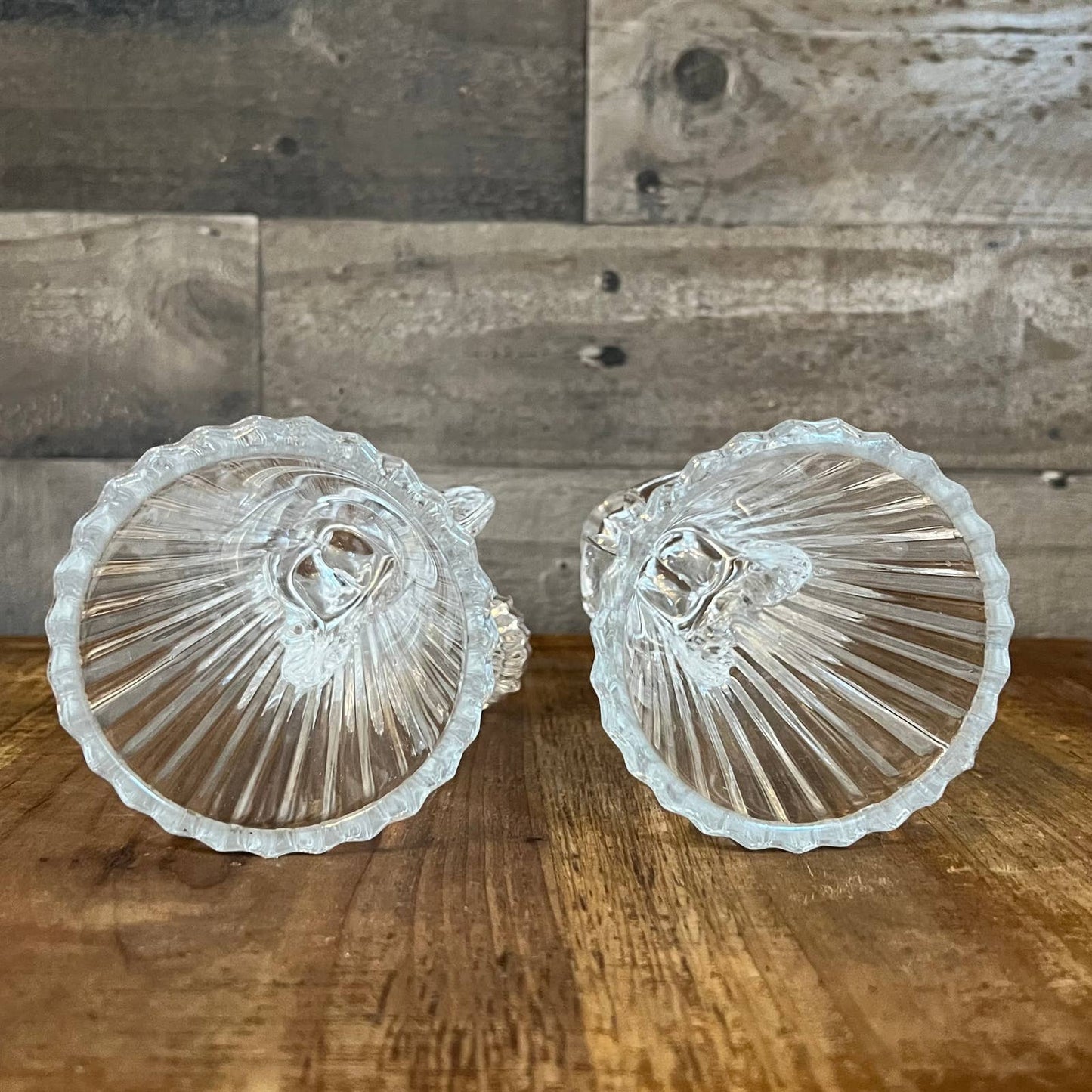 2 crystal angel candlestick holders