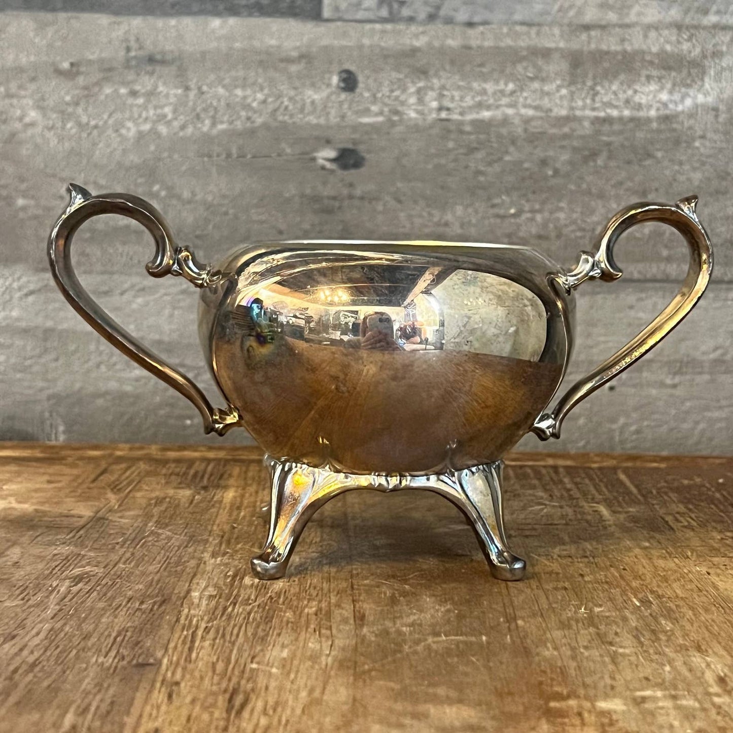 Vintage WM A Rogers silver plated double handle sugar bowl - petite vase