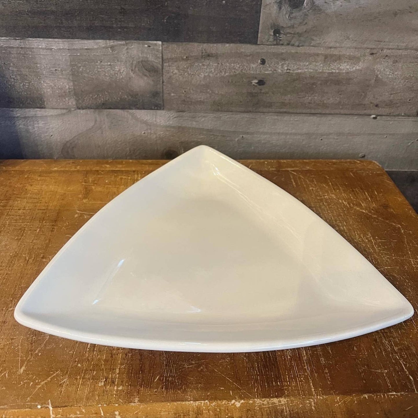 Vintage Tuxton heavy ceramic triangle plate - display tray - table centerpiece - cookie tray