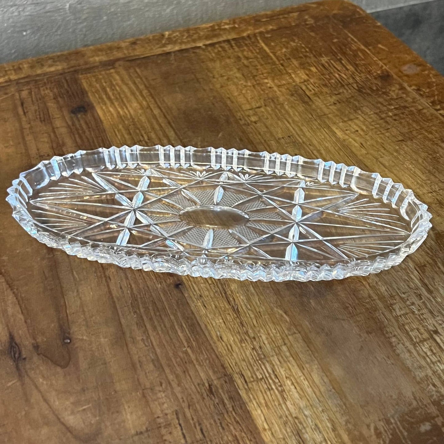 Vintage Imperlux crystal oval tray