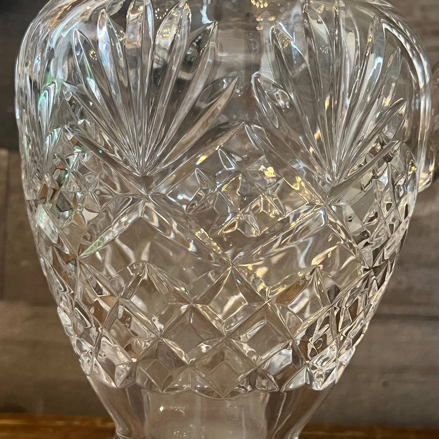 Large vintage handled crystal pitcher