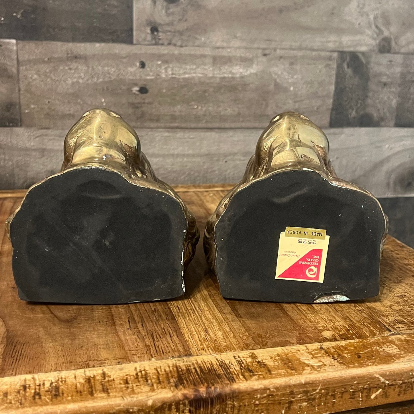 Brass Lion Head Bookends - Pair