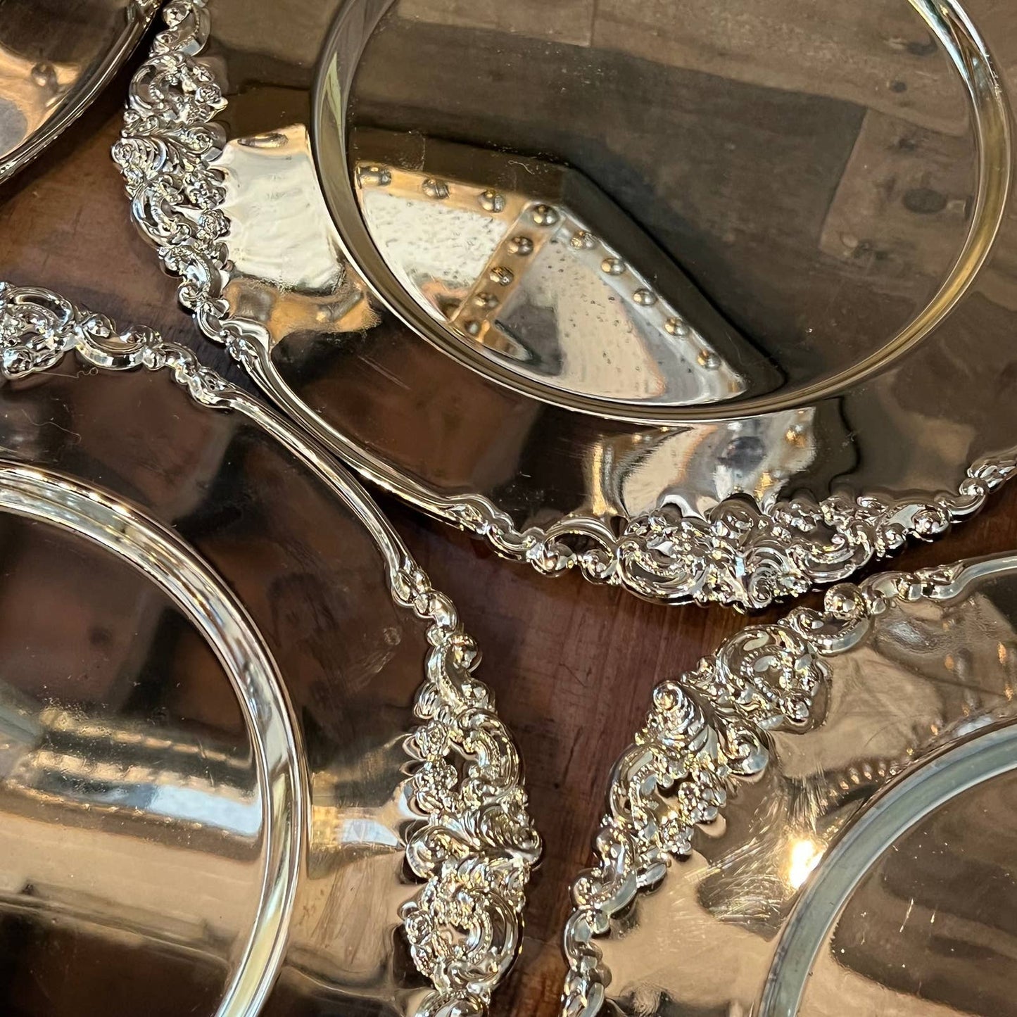 Godinger brass charger plates - set of 8 - Victorian style