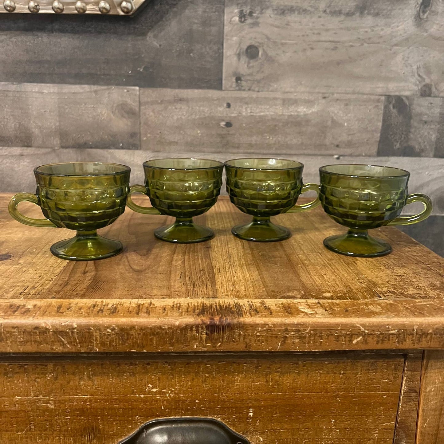 Colony Whitehall Green Footed Handled Coupes - Mugs - Teacups - Set of 4