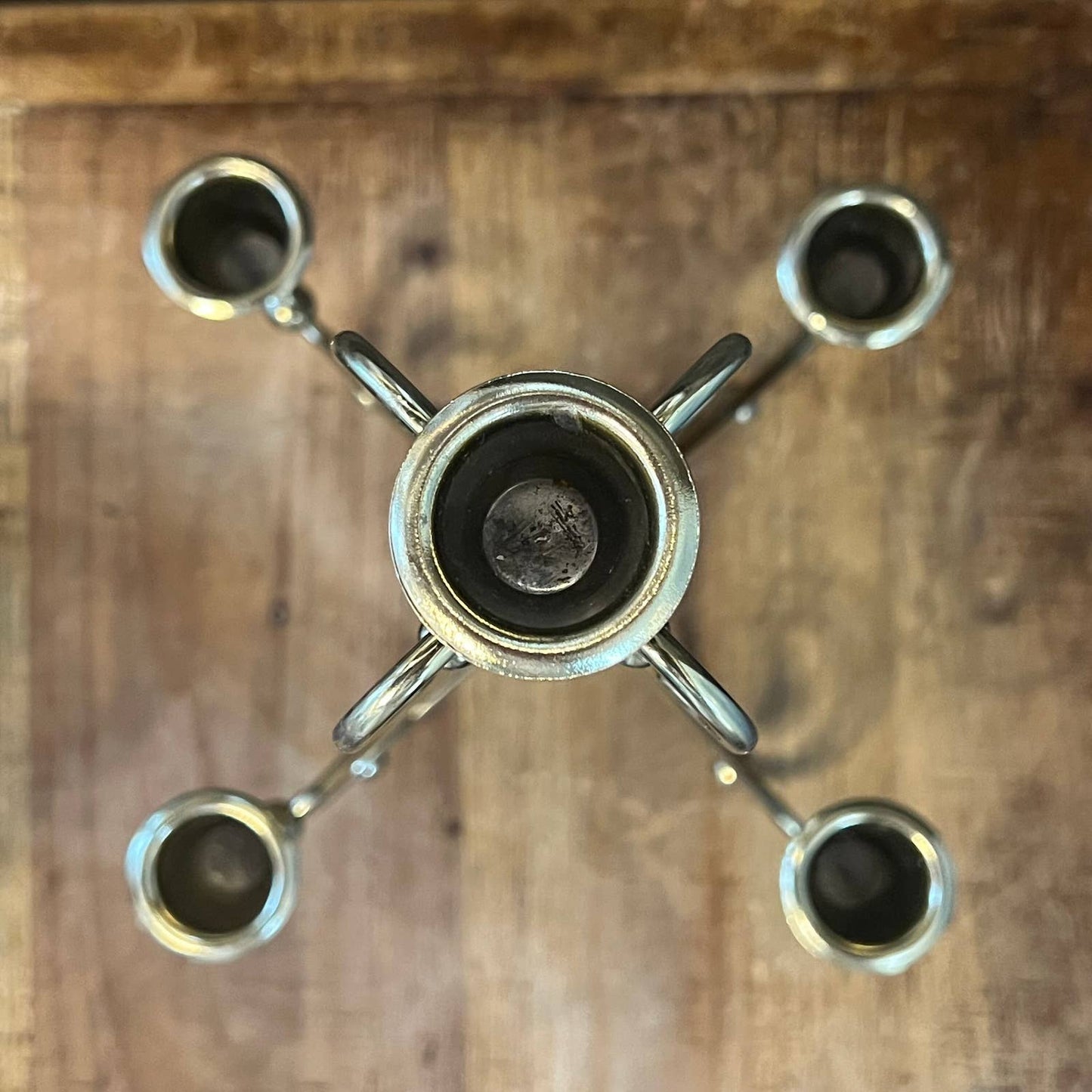 Vintage brass 5 candlestick candelabra candle holder - table centerpiece