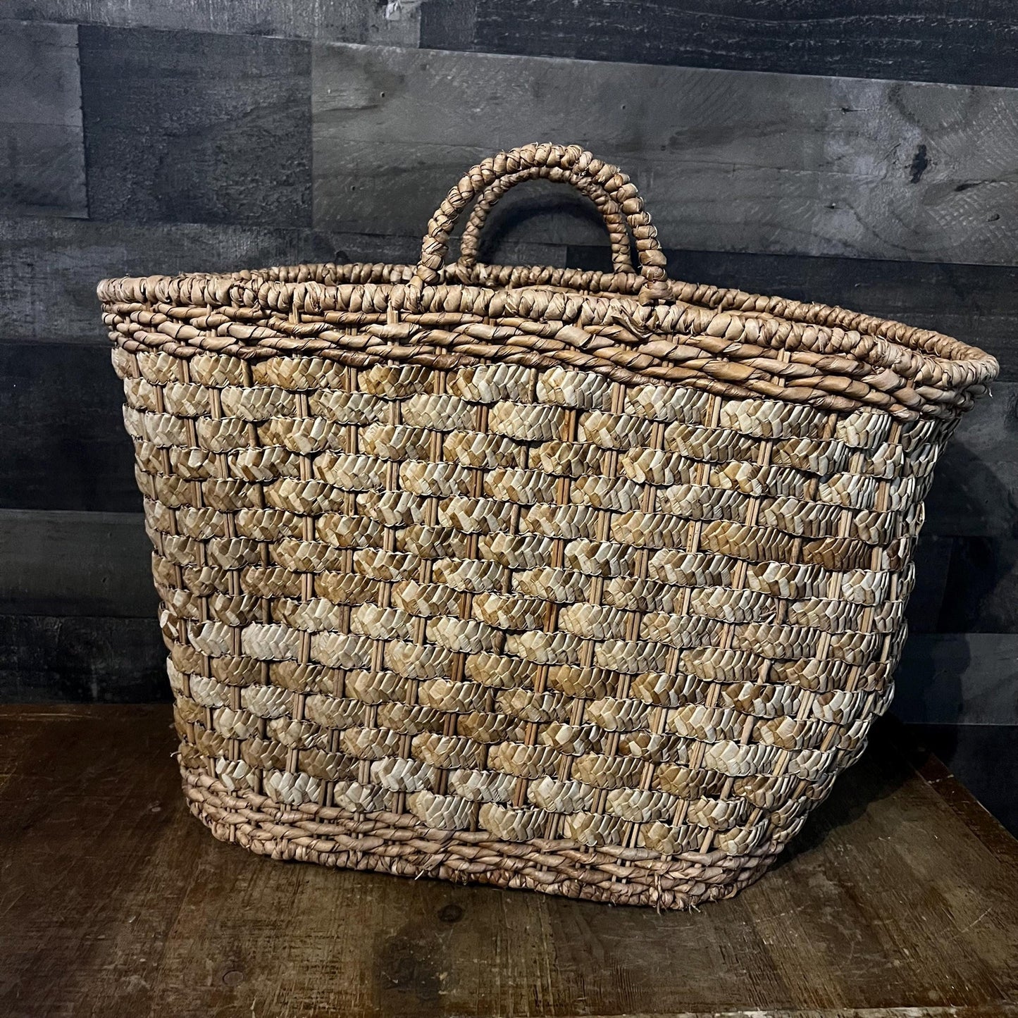 Vintage Large Woven Handled Basket