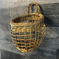 Vintage Woven Wall Hanging Handled Basket