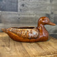 Vintage Stoneware Brown Glaze Duck Pottery Vessel