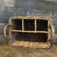 Woven Wicker Double Handle 4 Compartment Basket - Utensil Caddy - Picnic Caddy