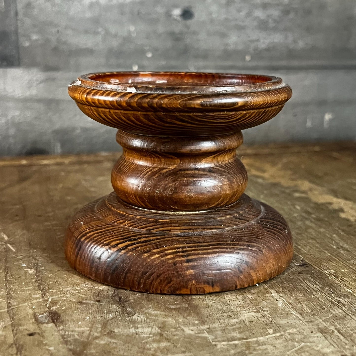 Wooden Pillar Candle Holder
