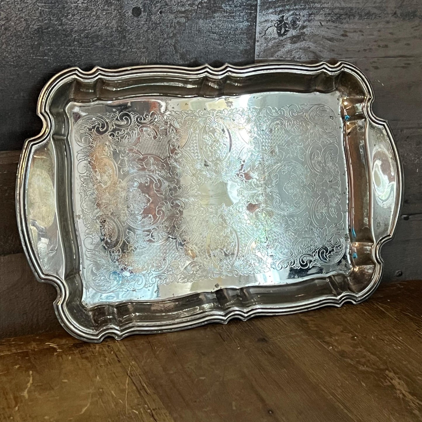 Vintage Silverplated Rectangular Tray