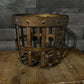 Bronze Tone Metal Farmhouse Basket with Nailhead Accent