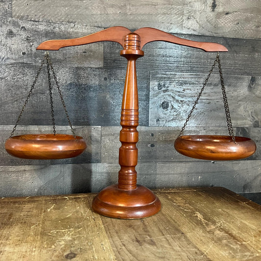 Vintage Wooden Balance Scale - Scale of Justice - Libra Scale