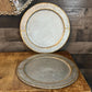 Hearth and Hand Magnolia Galvanized Charger Plate / Tray with Gold Rim Accent - Pair