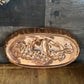 Vintage Copper Oval Scallop Rim Fruit Motif Mold