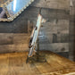 Vintage Leonard Silverplated Handled Rectangular Footed Serving Tray with 3 Crystal Rectangular Trays