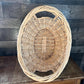 Vintage Woven Wicker Oval Handled Basket - Laundry Basket - Blanket Storage