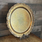Vintage Oneida Silverplated Round Serving Tray with Rose Embossed Edge Design