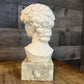 Vintage David Michelangelo Bust Greek Roman Sculpture on Marble Pedestal by G. Carusi