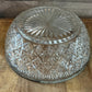 Large Crystal Bowl with Silverplated Rim