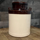 Vintage McCoy Pottery Brown and Cream Double Handled Stoneware Canister