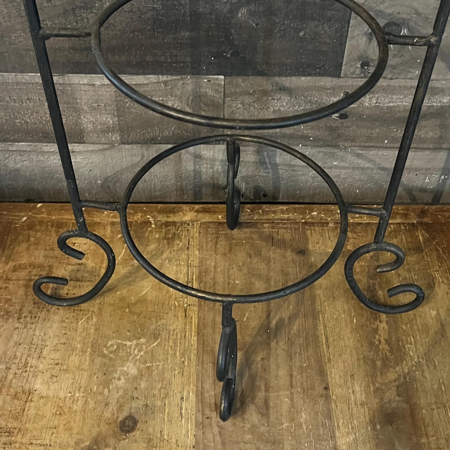 Wrought Iron 2 Tier Plate Rack - Pie Rack - Dessert Stand
