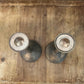 Pottery Barn Aged Brass Candlestick Holders Pair