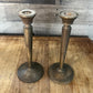 Pottery Barn Aged Brass Candlestick Holders Pair