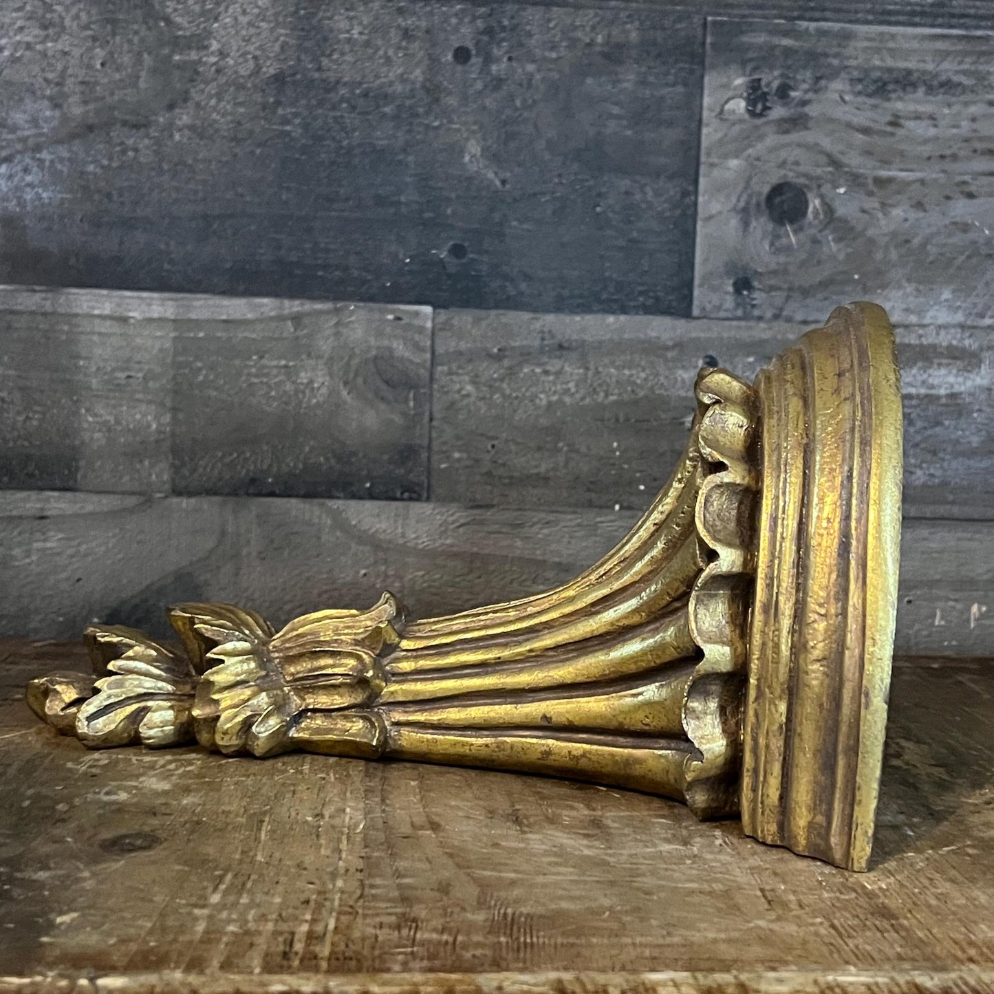 Vintage Gold Tone Wall Shelf