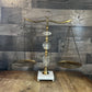 Vintage Brass and Crystal / Lucite Scale of Justice Balance with Marble Base