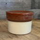 Vintage Denby England Small Lidded Brown and Tan Stoneware Canister