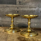 Vintage Brass Pedestal Pillar Candle Holders - Pair