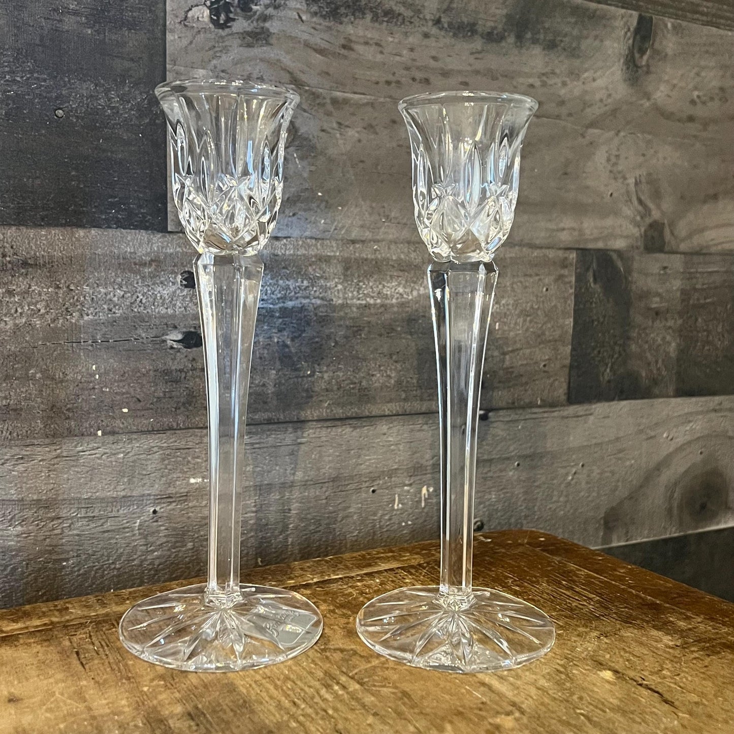 Vintage Gorham Crystal Lady Anne Candlestick Holders - Pair