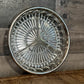 Vintage Crystal 3 Compartment Bowl with Silverplated Rim - Jewelry Dish - Candy Dish - Nut Dish - Berry Server - Key Bowl - Purse Bowl