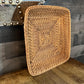 Square Woven Wicker Rattan Shallow Basket