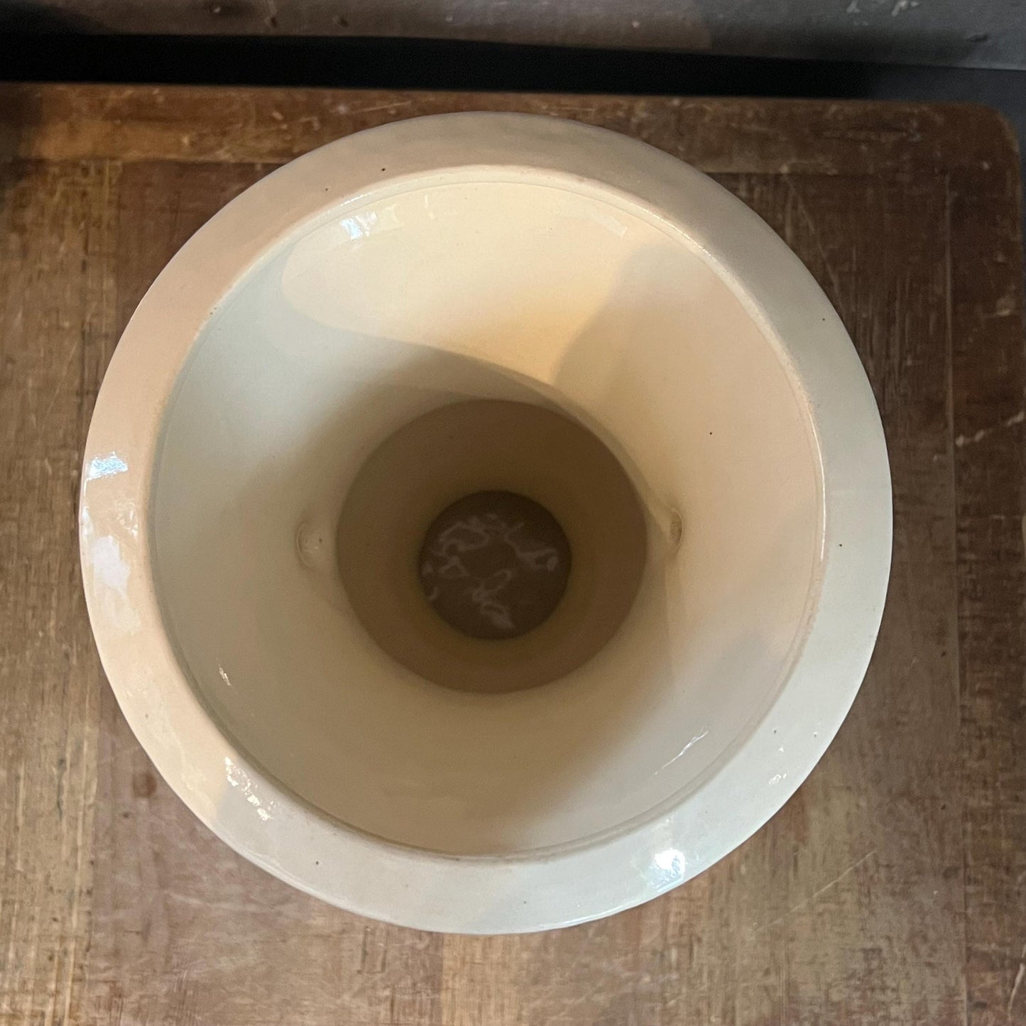 Vintage Creamy White Handled Trophy Urn Pottery Vase