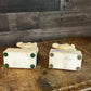 Vintage Heavy Creamy White Marbled Stone Horse Bust Bookends - Pair