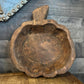 Rustic Hand Carved Pumpkin Shaped Wooden Dough Bowl