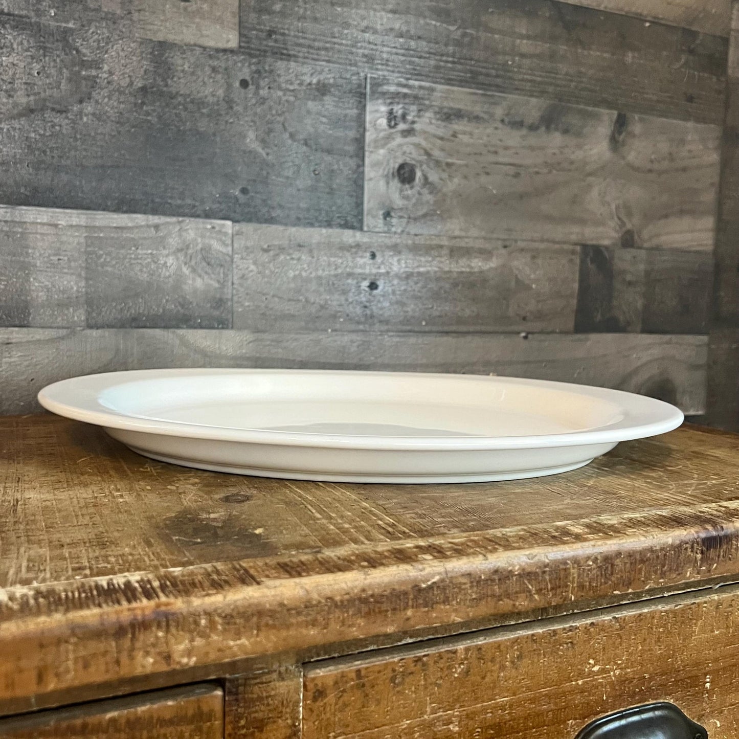 Vintage Hall Pottery White Oval Serving Tray Platter