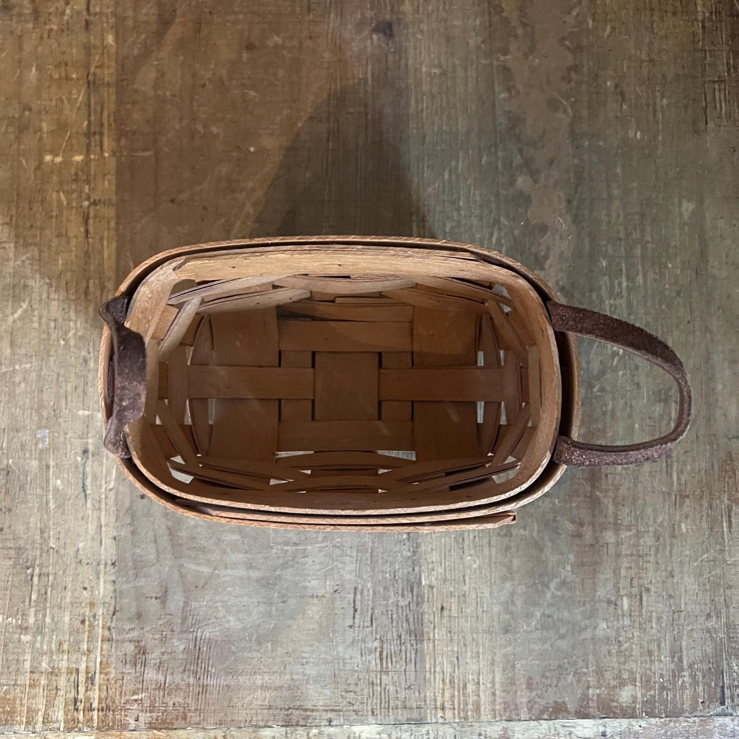 Vintage American Traditions Handmade USA Rectangular Woven Basket