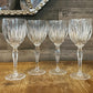 Set of 4 elegant Cristal D’Arques heavy water goblets / wine glasses - bar glasses - bar cart glasses - stemware - longstem - wine bar