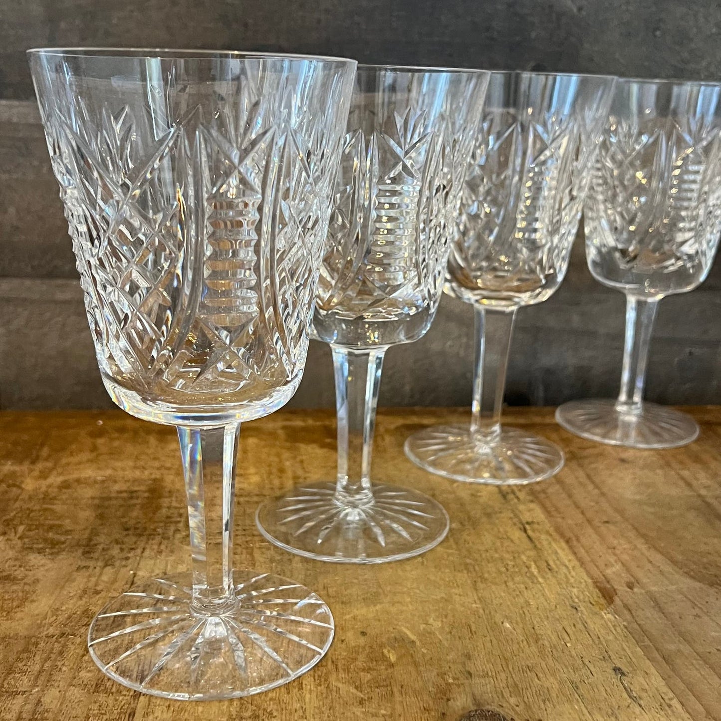 Waterford Crystal Clare Cut Water Goblets - Set of 7