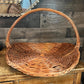 Vintage Woven Wicker Gathering Basket - Firewood Basket - Flower Basket - Stick Basket